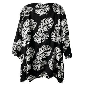 Shoreline 3/4  Sleeve Top Tunic Tropical Leaves Pockets 2XL‎ 100% Cotton (2793)